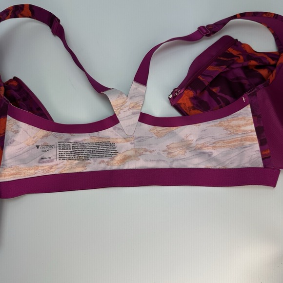 Victoria Secret On Point Sweat Sport Bra Padded Front Zip Wire Mulit-Color 38DDD - Picture 14 of 16